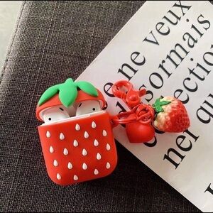 STRAWBERRY AirPods Case with Charm Keychain